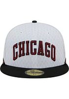 New Era Chicago Bulls Mens White 2022 NBA City Edition 59FIFTY Fitted Hat