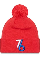 New Era Philadelphia 76ers Red 2022 NBA City Edition Mens Knit Hat