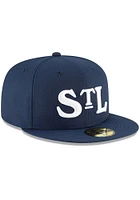 New Era St Louis Stars Mens Navy Blue 2022 Turn Back The Clock 59FIFTY Fitted Hat
