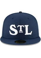 New Era St Louis Stars Mens Navy Blue 2022 Turn Back The Clock 59FIFTY Fitted Hat