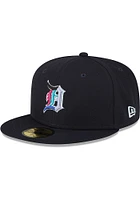 New Era Detroit Tigers Mens Navy Blue Polarlights 59FIFTY Fitted Hat