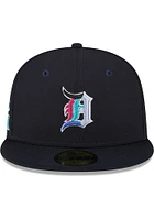 New Era Detroit Tigers Mens Navy Blue Polarlights 59FIFTY Fitted Hat