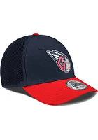 New Era Cleveland Guardians Mens Navy Blue G Logo Red Visor Neo 39THIRTY Flex Hat