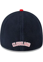 New Era Cleveland Guardians Mens Navy Blue G Logo Red Visor Neo 39THIRTY Flex Hat