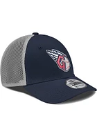 New Era Cleveland Guardians Mens Navy Blue G Logo Mesh Neo 39THIRTY Flex Hat