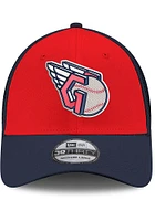New Era Cleveland Guardians Mens Navy Blue G Logo 2T Red Panel Neo 39THIRTY Flex Hat