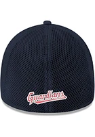 New Era Cleveland Guardians Mens Navy Blue G Logo 2T Red Panel Neo 39THIRTY Flex Hat