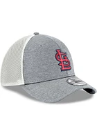 New Era St Louis Cardinals Mens Grey STL Logo Shadowtech Front Neo 39THIRTY Flex Hat