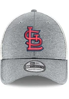 New Era St Louis Cardinals Mens Grey STL Logo Shadowtech Front Neo 39THIRTY Flex Hat