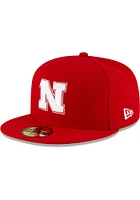 New Era Nebraska Cornhuskers Mens Red Basic 59FIFTY Fitted Hat