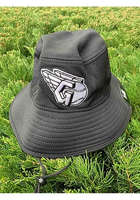 New Era Cleveland Guardians Black White Logo Mens Bucket Hat