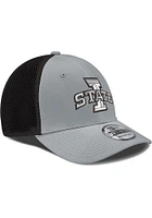 New Era Iowa State Cyclones Mens Grey 2T Black Mesh Neo 39THIRTY Flex Hat