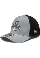 New Era Iowa State Cyclones Mens Grey 2T Black Mesh Neo 39THIRTY Flex Hat