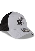 New Era Kansas Jayhawks Mens Grey 2T Black Mesh Neo 39THIRTY Flex Hat