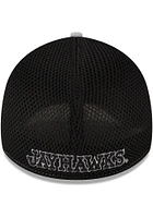 New Era Kansas Jayhawks Mens Grey 2T Black Mesh Neo 39THIRTY Flex Hat