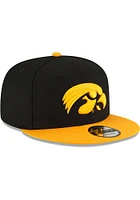 New Era Iowa Hawkeyes Black 2T 9FIFTY Mens Snapback Hat