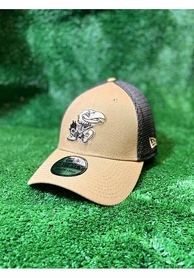 New Era Kansas Jayhawks Mens Brown Tonal Neo 39THIRTY Flex Hat