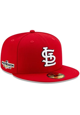 New Era St Louis Cardinals Mens Red 2022 Postseason Side Patch Game AC 59FIFTY Fitted Hat