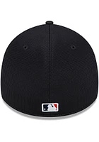 New Era Cleveland Guardians Mens Navy Blue MLB Clubhouse 39THIRTY Flex Hat