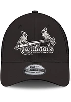 New Era St Louis Cardinals Mens Black White Jersey Logo Neo 39THIRTY Flex Hat