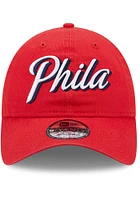New Era Philadelphia 76ers NBA Statement 9TWENTY Adjustable Hat - Red