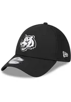 New Era Cincinnati Bengals Mens Black White Logo Neo 39THIRTY Iconic Flex Hat