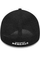 New Era Cincinnati Bengals Mens Black White Logo Neo 39THIRTY Iconic Flex Hat