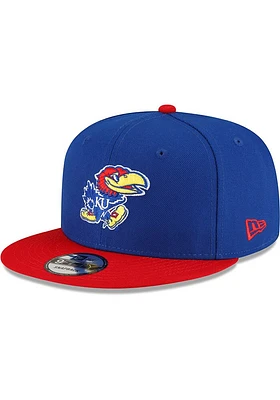 New Era Kansas Jayhawks Blue 2T 9FIFTY Classic Mens Snapback Hat