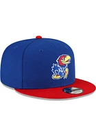 New Era Kansas Jayhawks Blue 2T 9FIFTY Classic Mens Snapback Hat