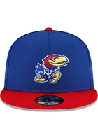 New Era Kansas Jayhawks Blue 2T 9FIFTY Classic Mens Snapback Hat