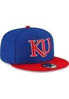New Era Kansas Jayhawks Blue 2T 9FIFTY Mens Snapback Hat