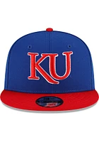New Era Kansas Jayhawks Blue 2T 9FIFTY Mens Snapback Hat