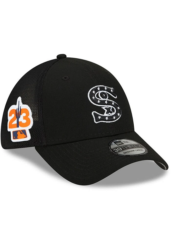 New Era Chicago White Sox Mens Black 2023 Spring Training 39THIRTY Flex Hat