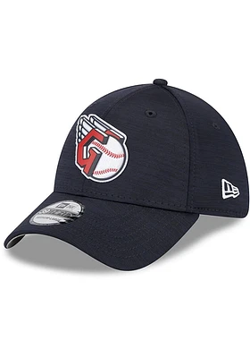 New Era Cleveland Guardians Mens Navy Blue 2023 Clubhouse 39THIRTY Flex Hat