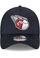 New Era Cleveland Guardians Mens Navy Blue 2023 Clubhouse 39THIRTY Flex Hat