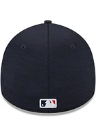 New Era Cleveland Guardians Mens Navy Blue 2023 Clubhouse 39THIRTY Flex Hat