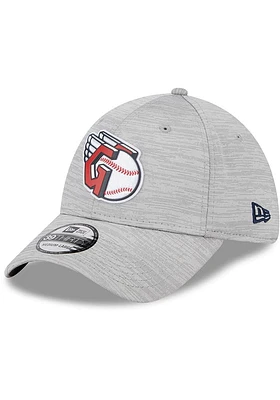 New Era Cleveland Guardians Mens Grey 2023 Clubhouse CW 39THIRTY Flex Hat