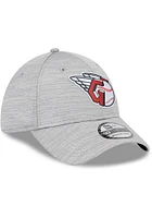 New Era Cleveland Guardians Mens Grey 2023 Clubhouse CW 39THIRTY Flex Hat
