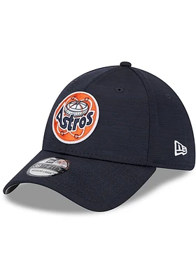 New Era Houston Astros Mens Navy Blue 2023 Clubhouse Alt 39THIRTY Flex Hat