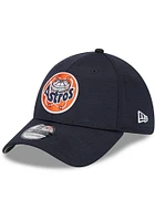 New Era Houston Astros Mens Navy Blue 2023 Clubhouse Alt 39THIRTY Flex Hat
