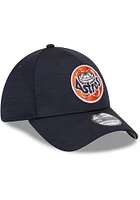 New Era Houston Astros Mens Navy Blue 2023 Clubhouse Alt 39THIRTY Flex Hat