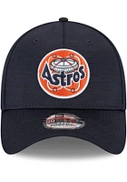 New Era Houston Astros Mens Navy Blue 2023 Clubhouse Alt 39THIRTY Flex Hat