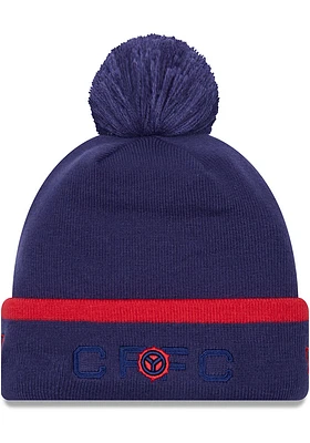 New Era Chicago Fire Red 2023 MLS Kick Off Cuff Pom Mens Knit Hat