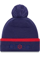 New Era Chicago Fire Red 2023 MLS Kick Off Cuff Pom Mens Knit Hat