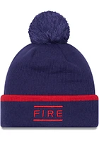 New Era Chicago Fire Red 2023 MLS Kick Off Cuff Pom Mens Knit Hat