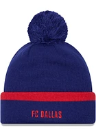 New Era FC Dallas Red 2023 MLS Kick Off Cuff Pom Mens Knit Hat