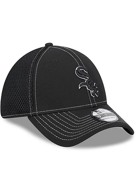 New Era Chicago White Sox Mens Black Pop Team Neo 39THIRTY Flex Hat
