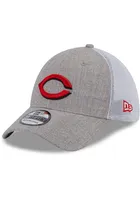 New Era Cincinnati Reds Mens Grey Heathered Neo 39THIRTY Flex Hat