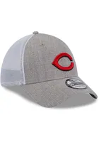 New Era Cincinnati Reds Mens Grey Heathered Neo 39THIRTY Flex Hat