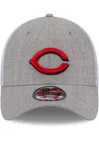 New Era Cincinnati Reds Mens Grey Heathered Neo 39THIRTY Flex Hat